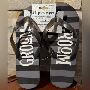 Men’s groom flip flops bachelor party Wedding gag gift fits up to size 10